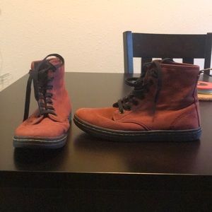 red doc marten high top sneakers size 7 us womens